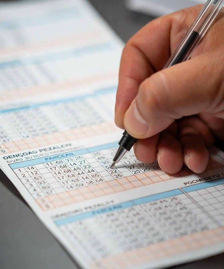 marking lottery numbers